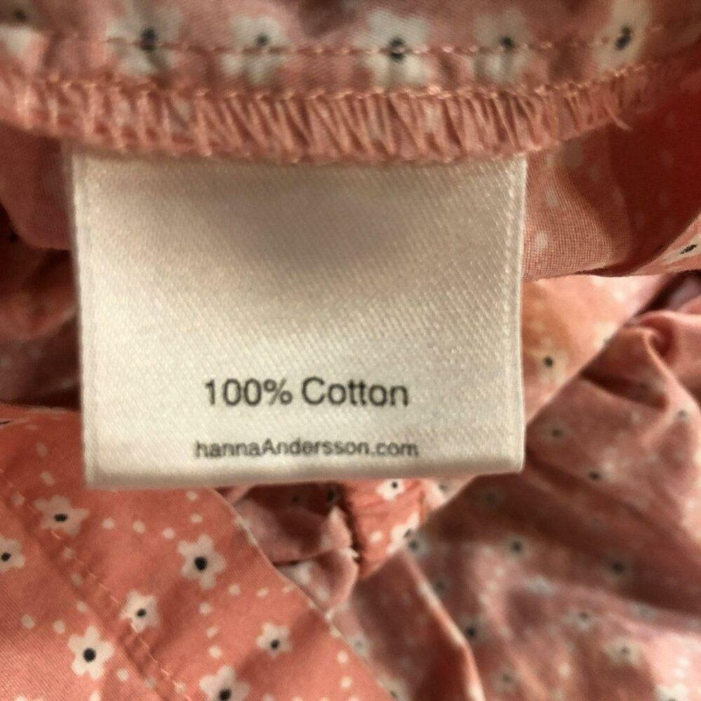 Hanna Andersson Pink Floral Print Dress Cotton Spring Summer Size 5 (110 Cm) - Picture 5 of 6